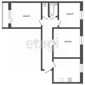 3-к квартира, вторичка, 63м2, 4/5 этаж