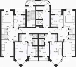 2-к квартира, вторичка, 63м2, 7/14 этаж