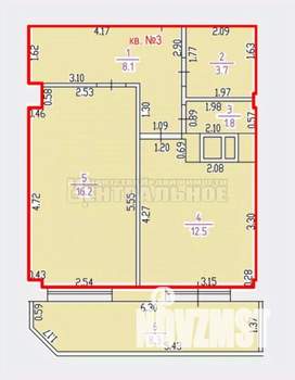 1-к квартира, вторичка, 51м2, 2/10 этаж