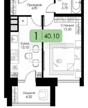 1-к квартира, вторичка, 40м2, 7/10 этаж