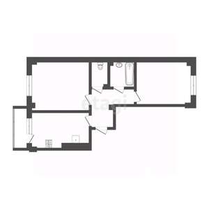 2-к квартира, вторичка, 52м2, 5/5 этаж