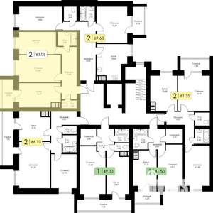 2-к квартира, вторичка, 63м2, 10/10 этаж