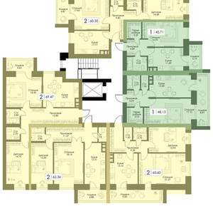 1-к квартира, вторичка, 41м2, 6/10 этаж