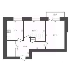 2-к квартира, вторичка, 51м2, 1/5 этаж
