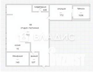 Студия квартира, вторичка, 126м2, 6/6 этаж