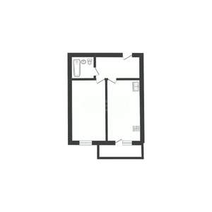 1-к квартира, строящийся дом, 41м2, 4/10 этаж