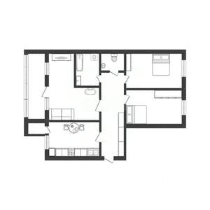 3-к квартира, вторичка, 76м2, 2/10 этаж