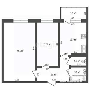 2-к квартира, вторичка, 59м2, 4/11 этаж