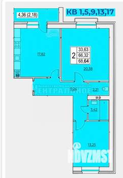 2-к квартира, вторичка, 69м2, 3/5 этаж