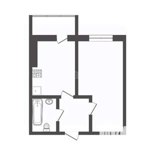 1-к квартира, вторичка, 40м2, 1/10 этаж