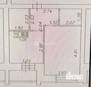 1-к квартира, вторичка, 40м2, 4/6 этаж