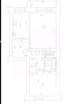 2-к квартира, вторичка, 51м2, 1/5 этаж
