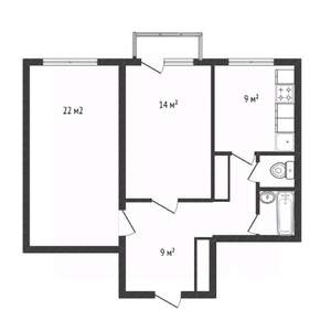 2-к квартира, вторичка, 64м2, 3/5 этаж