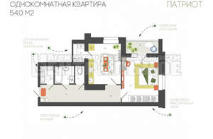 1-к квартира, вторичка, 54м2, 2/10 этаж
