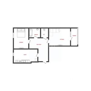 2-к квартира, вторичка, 58м2, 2/9 этаж