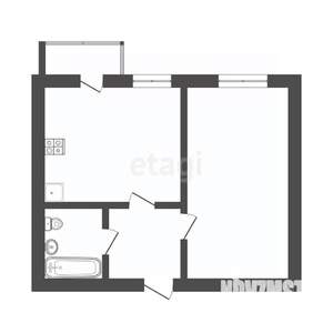 1-к квартира, вторичка, 30м2, 1/10 этаж