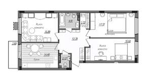 3-к квартира, строящийся дом, 91м2, 7/16 этаж
