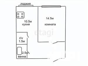 1-к квартира, вторичка, 38м2, 6/11 этаж