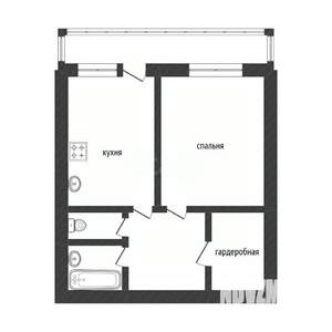 1-к квартира, вторичка, 44м2, 4/10 этаж