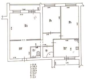 3-к квартира, вторичка, 112м2, 4/5 этаж