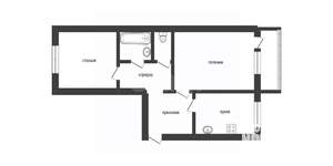 2-к квартира, вторичка, 49м2, 1/5 этаж