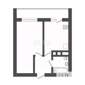 1-к квартира, вторичка, 38м2, 6/9 этаж