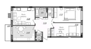 3-к квартира, строящийся дом, 91м2, 1/16 этаж