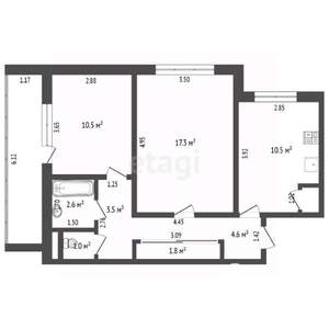 2-к квартира, вторичка, 52м2, 4/9 этаж
