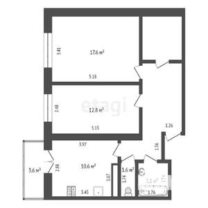 2-к квартира, вторичка, 64м2, 1/11 этаж
