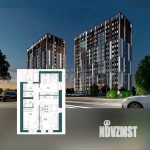 2-к квартира, вторичка, 55м2, 2/16 этаж