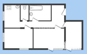 3-к квартира, вторичка, 62м2, 4/4 этаж