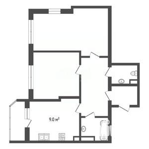 2-к квартира, вторичка, 64м2, 3/4 этаж