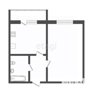 1-к квартира, сданный дом, 42м2, 2/10 этаж