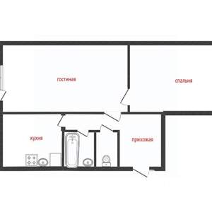 2-к квартира, вторичка, 47м2, 3/5 этаж