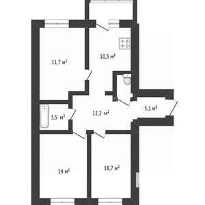 3-к квартира, вторичка, 77м2, 3/10 этаж