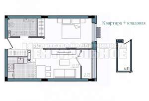 2-к квартира, вторичка, 44м2, 2/14 этаж