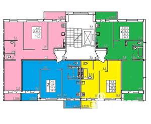 2-к квартира, строящийся дом, 55м2, 7/10 этаж