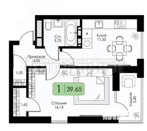1-к квартира, вторичка, 40м2, 6/11 этаж