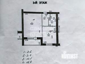 1-к квартира, вторичка, 34м2, 3/3 этаж