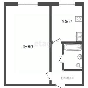 1-к квартира, вторичка, 31м2, 2/2 этаж