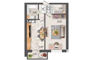 1-к квартира, вторичка, 42м2, 2/10 этаж