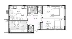 3-к квартира, строящийся дом, 91м2, 13/16 этаж