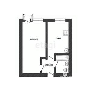 1-к квартира, вторичка, 21м2, 2/5 этаж