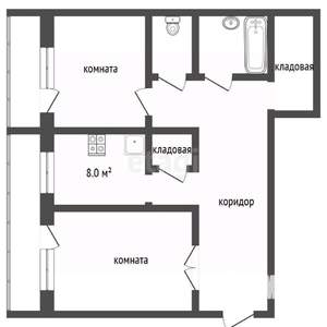 2-к квартира, вторичка, 50м2, 1/9 этаж
