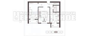 2-к квартира, вторичка, 55м2, 10/10 этаж