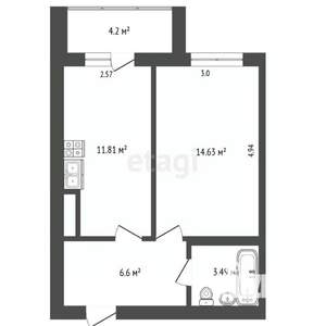 1-к квартира, вторичка, 41м2, 10/10 этаж