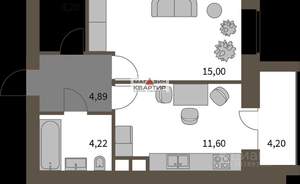 1-к квартира, вторичка, 39м2, 9/10 этаж