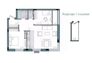 3-к квартира, строящийся дом, 70м2, 4/14 этаж