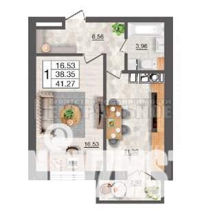 1-к квартира, вторичка, 41м2, 5/10 этаж