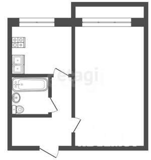 1-к квартира, вторичка, 31м2, 3/5 этаж